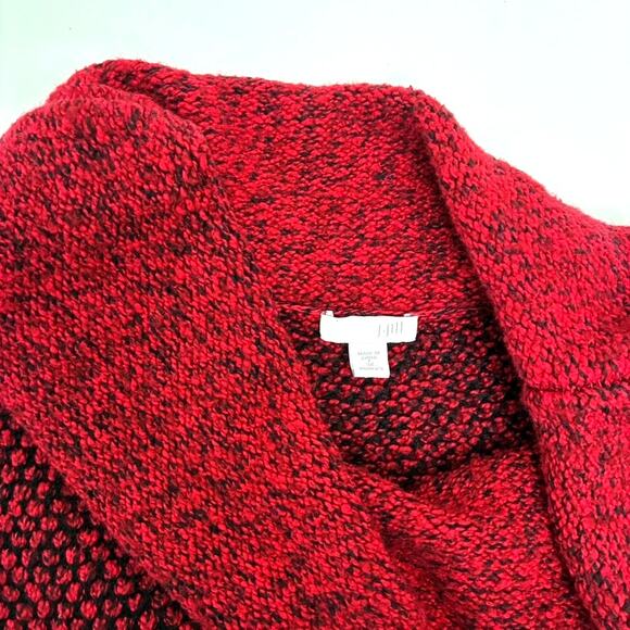 J. Jill Red and Black Marled Cowl Neck Sweater - Plus Size 3X - Holiday - Picture 3 of 8